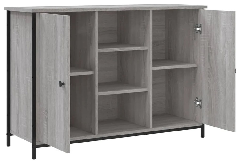 szürke sonoma színű szerelt fa tálalószekrény 100x35x70 cm