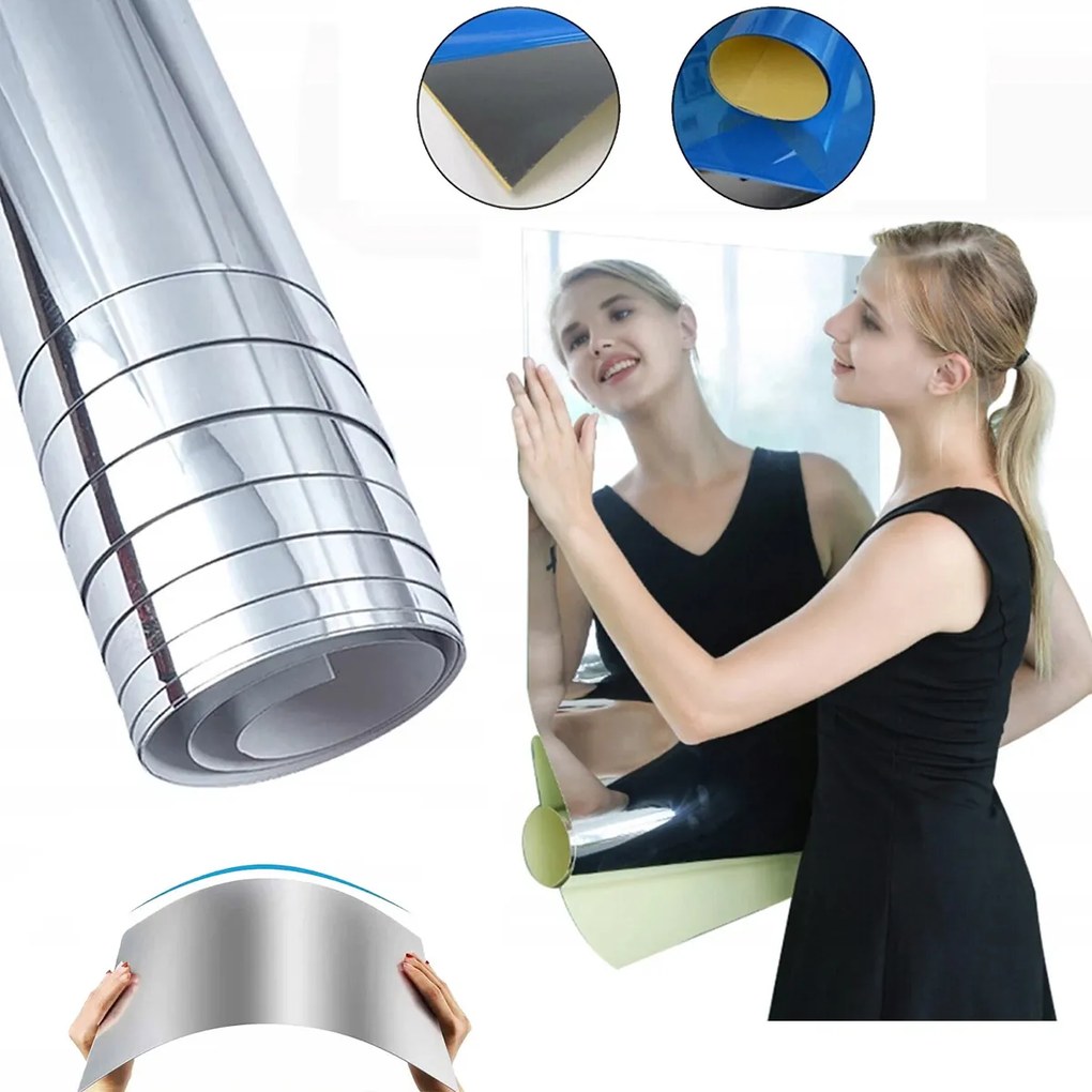 Öntapadós Tükör Matricák Tükör Öntapadós Panelek 2M