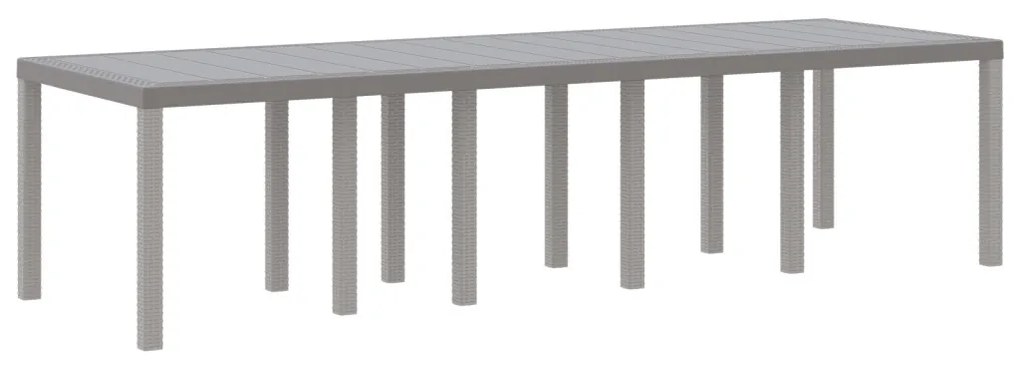 Kert Asztal Világosszürke 300x100x73 cm Poli Rattan