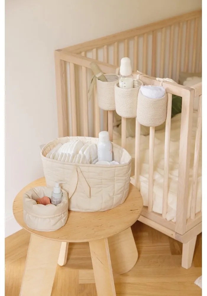 Krémszínű textil gyerek tárolódoboz szett 2 db-os ø 30x20 cm Bambie Natural – Lorena Canals
