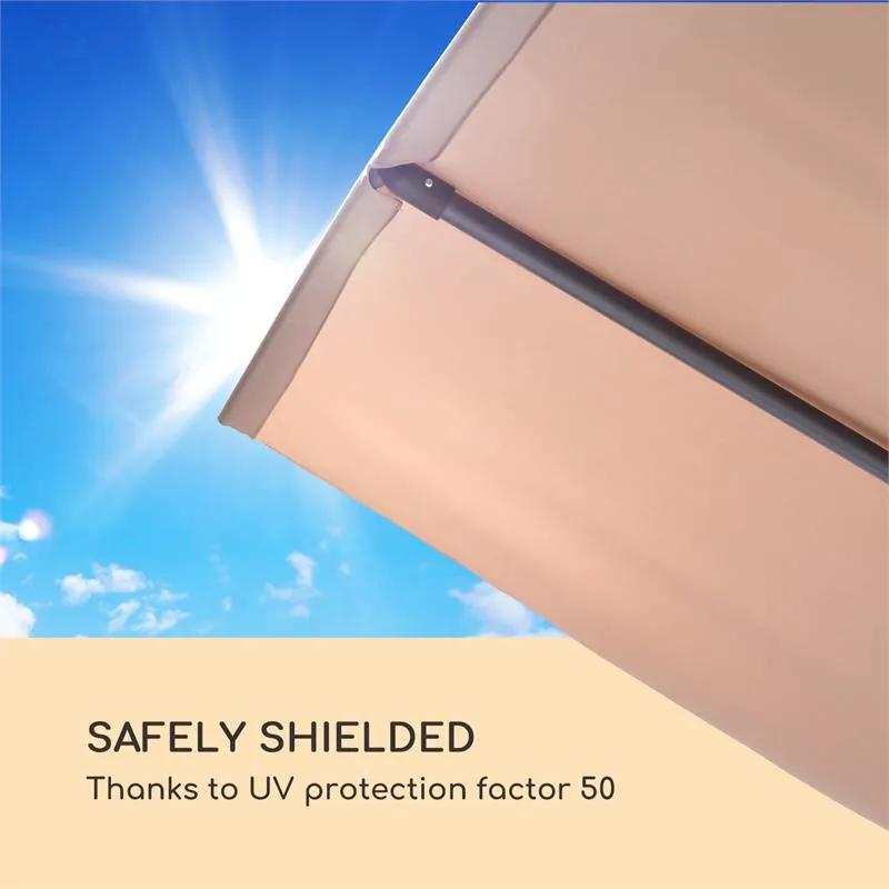 Flex-Shade XL, napernyő, 150 x 210 cm, poliészter, UV 50, szürkésbarna