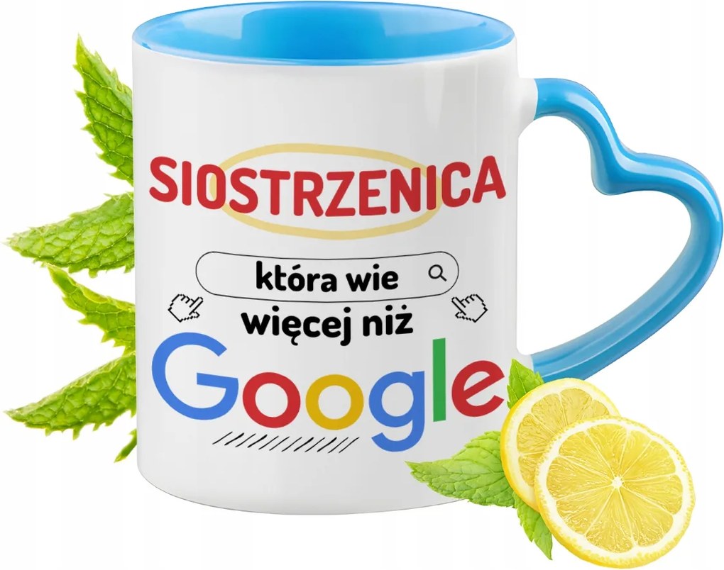 Unokahúgomnak Kék Bögre Szív Alakú Füllel Ajándék