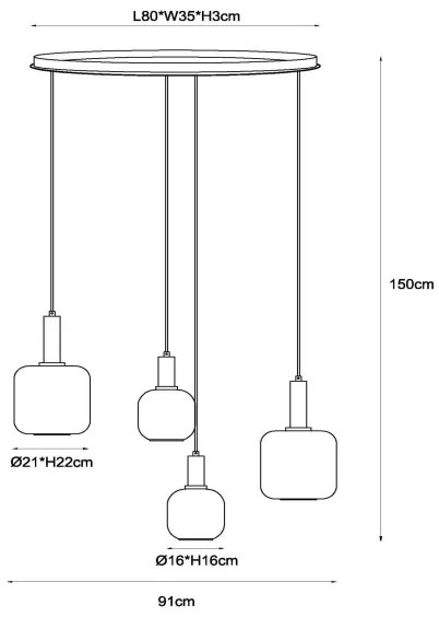 Lucide 45405/04/30 - Csillár zsinóron ELOISE 4xE27/40W/230V fekete