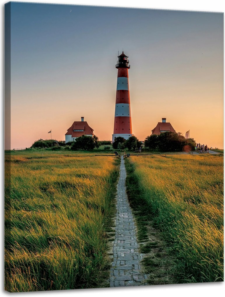 Vászonkép Város Lámpás Fehér-piros naplemente 30x40 cm