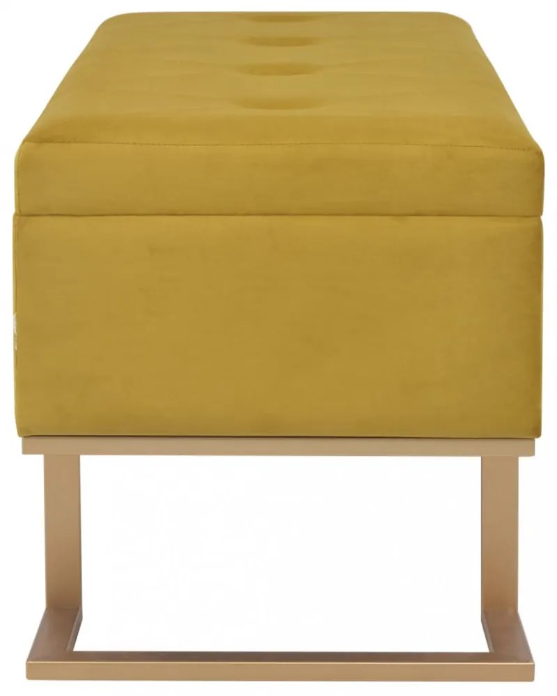 mustársárga bársonypad tárolórekesszel 105 cm