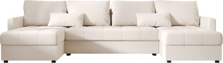 VENORIA U alakú kihúzható ülőgarnitúra, 285x146 cm, krémszínű + 2 párna INGYEN