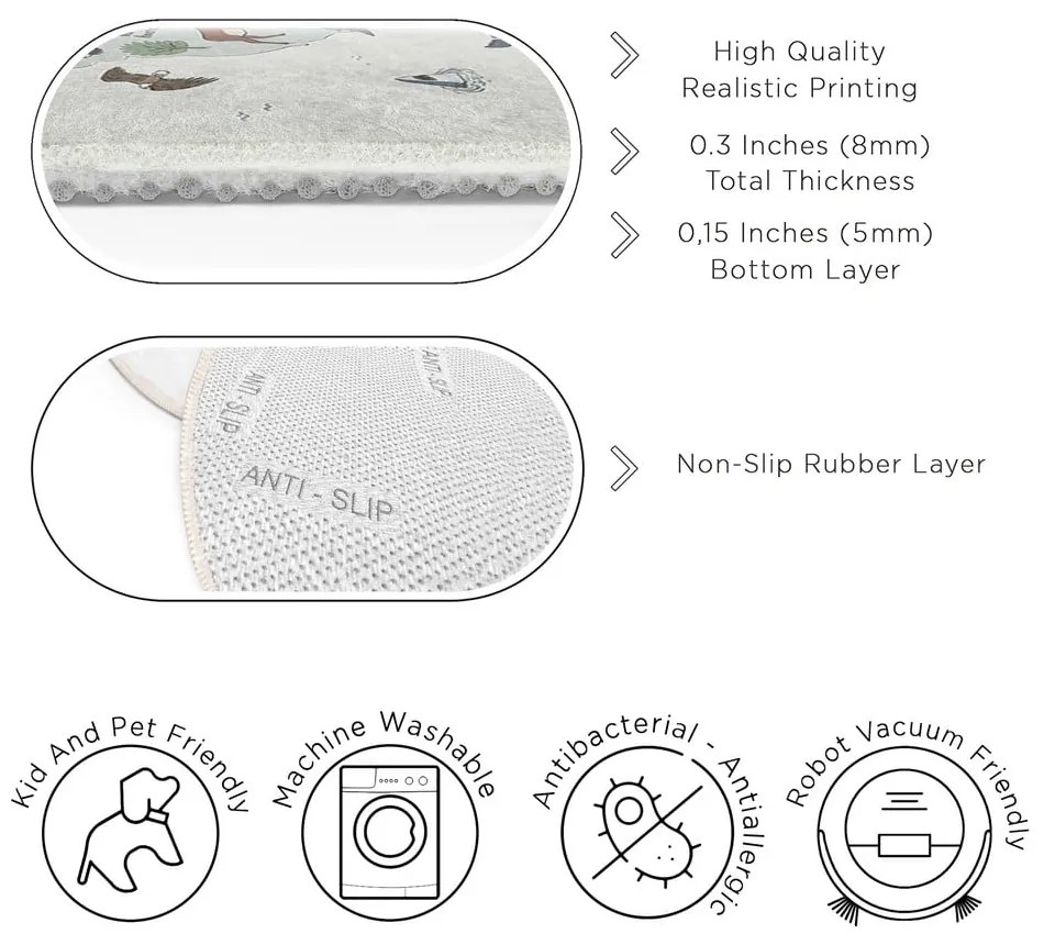 Mosható gyerek játszószőnyeg ø80 cm Big World – Mila Home