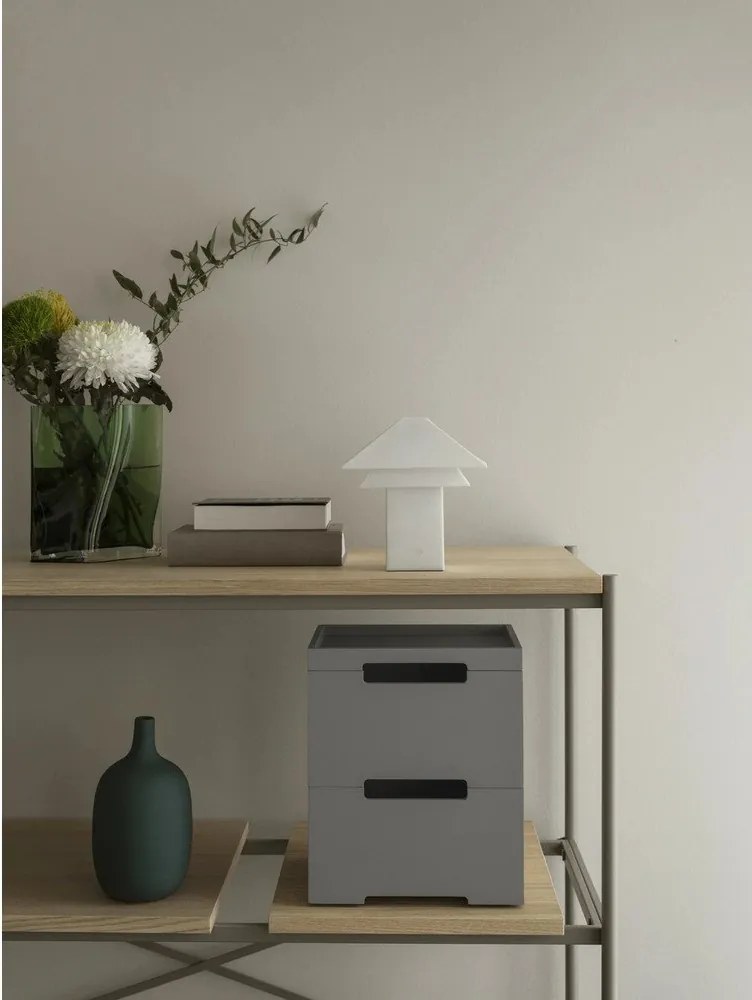 Fehér LED dimmelhető asztali lámpa fém búrával (magasság 33,5 cm) Sanaka – Blomus