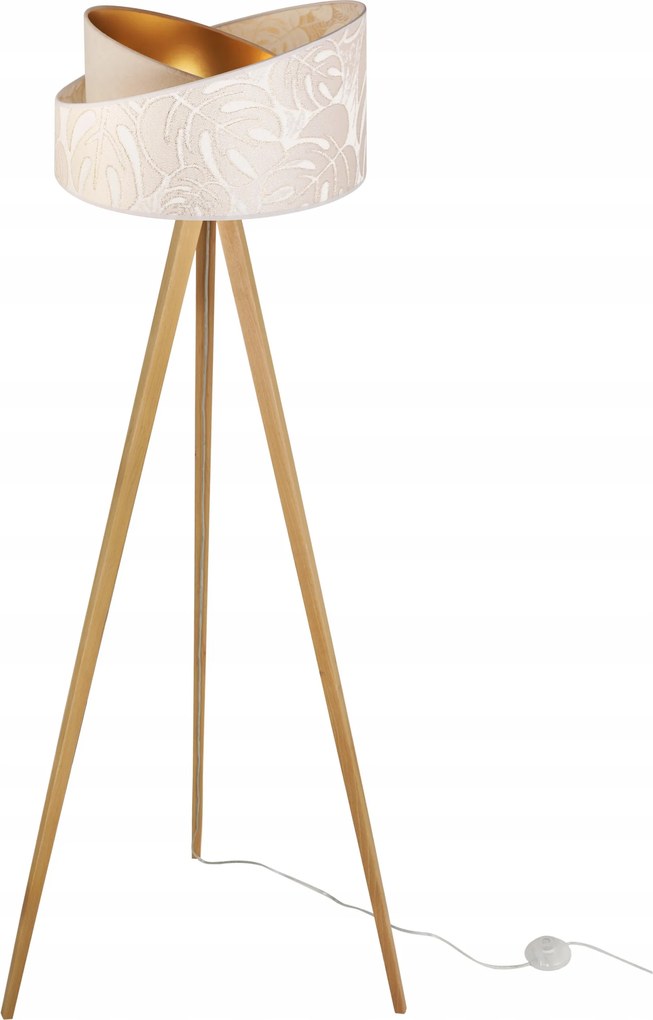 Állólámpa Háromlábú Fa Lámpabúra Minta