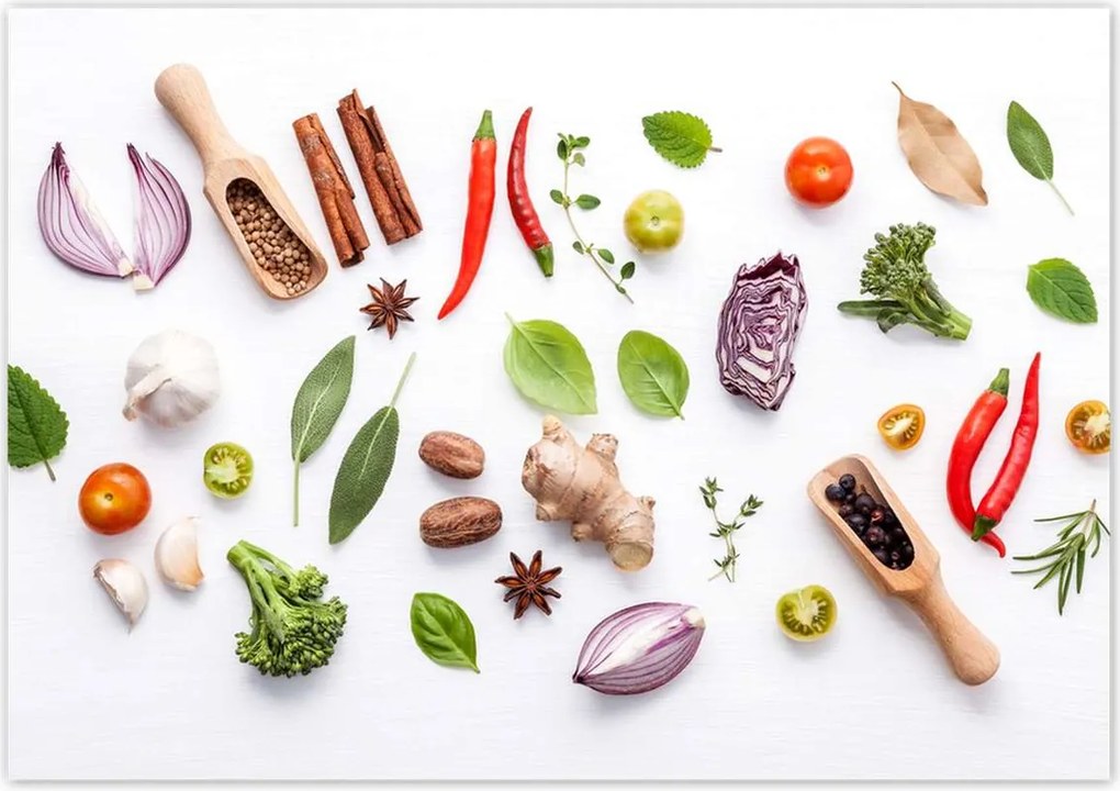 Poszterek 100x70 Friss gyógynövények menta ánizs