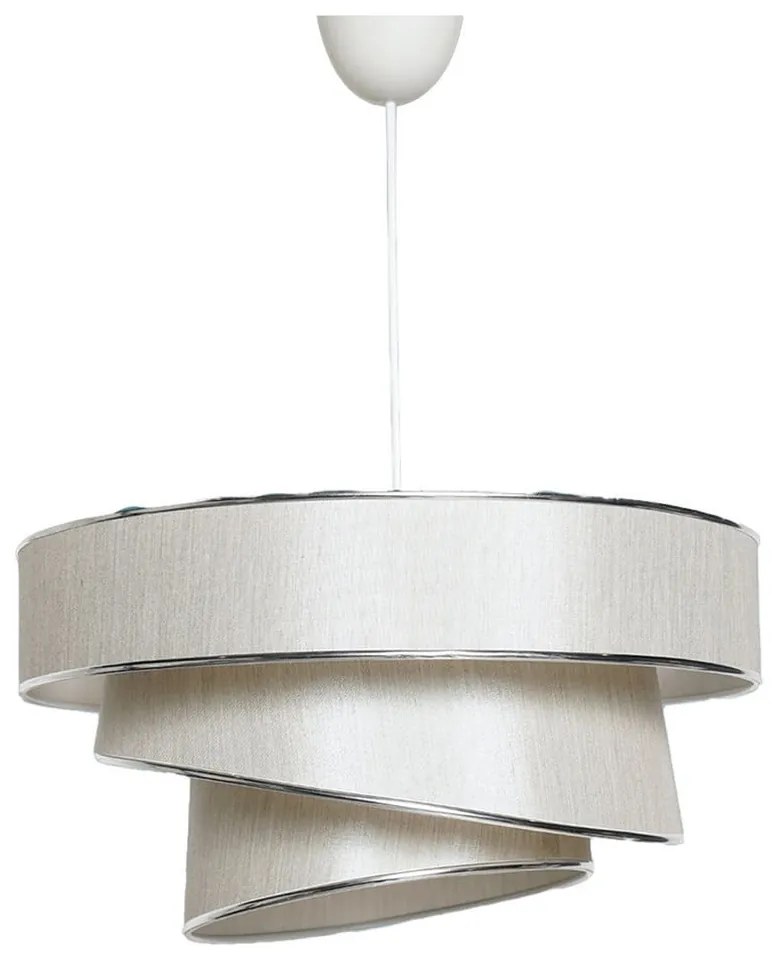 Krémszínű-ezüstszínű függőlámpa textil búrával ø 40 cm Couper – Opviq lights