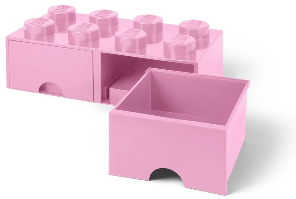 Világos rózsaszín tárolódoboz, 2 fiókkal - LEGO®