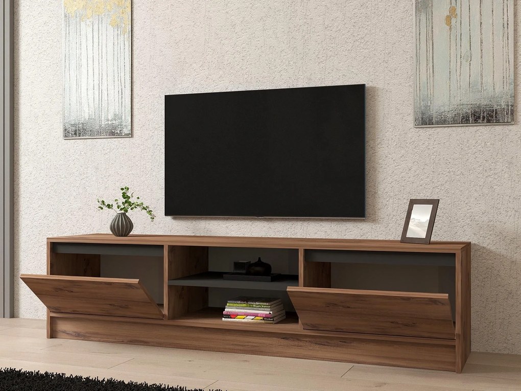 TV asztal/szekrény Netibo (atlanti fenyő + antracit) . Akció -21%. 1095441
