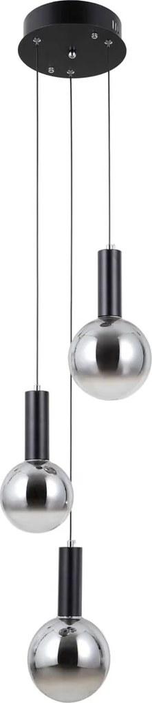 Italux modern függeszték strela matt fekete szürke itxpnd-34378-3s-bk