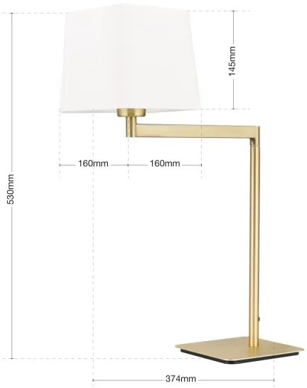Orion LA 4-1209/1 - Asztali lámpa CARLTON 1xE27/40W/230V fehér/arany