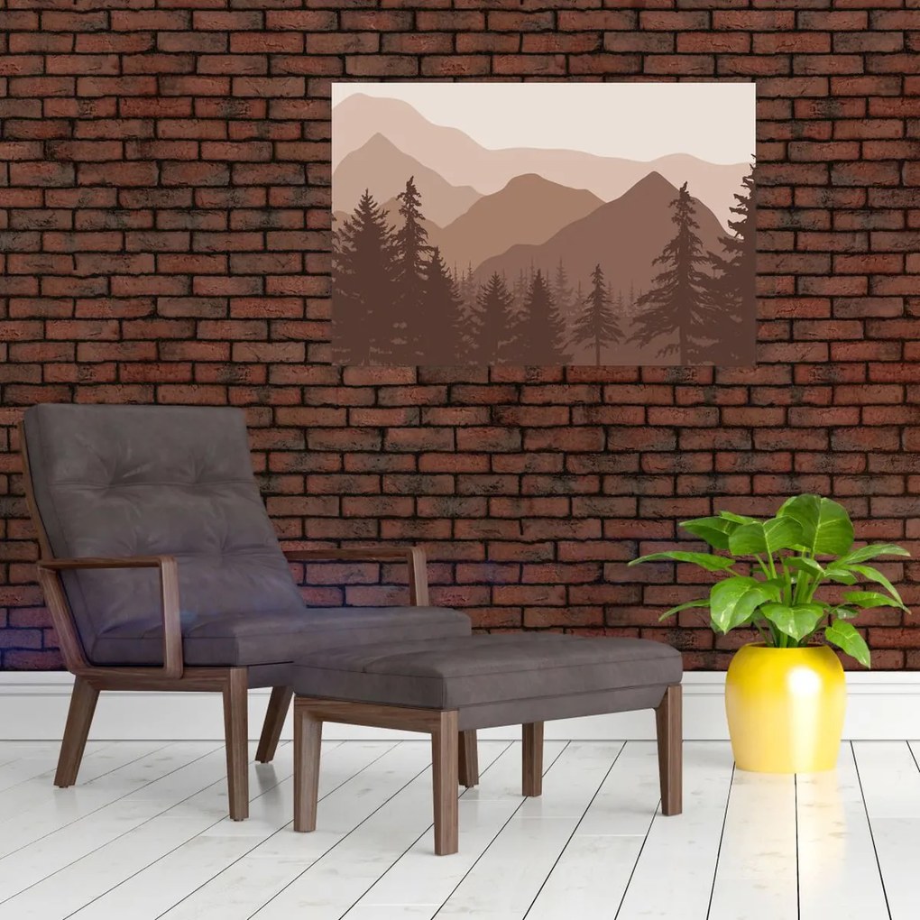 Kép - Barna hegyek N⁰2 (90x60 cm)