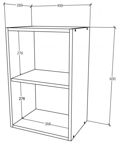 Benita 1 ajtós Felső konyhaszekrény Antracit-Fehér 40x30x60 cm
