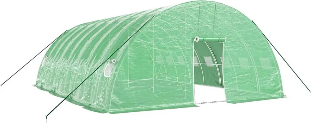 vidaXL zöld acélvázas melegház 48 m² 8 x 6 x 2,85 m