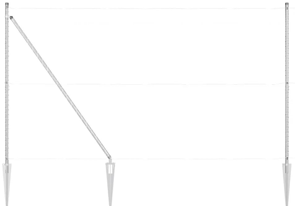 Kerítési Oszlopok Cövek Felszereléssel 26 db Ø32 mm 180 cm Horganyzott Acél