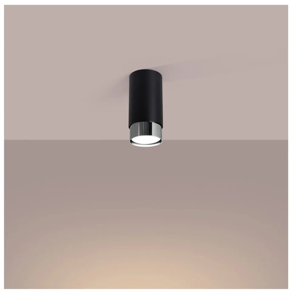 Fekete-ezüstszínű mennyezeti lámpa Crown – Sollux