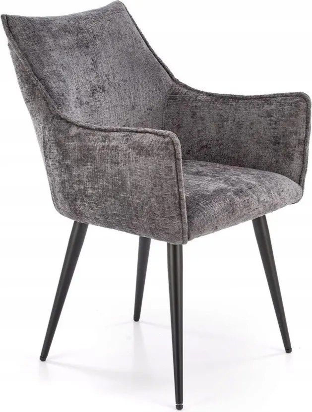 Szürke kárpitozott szék irodai nappali fésülködőasztalhoz karfával K559