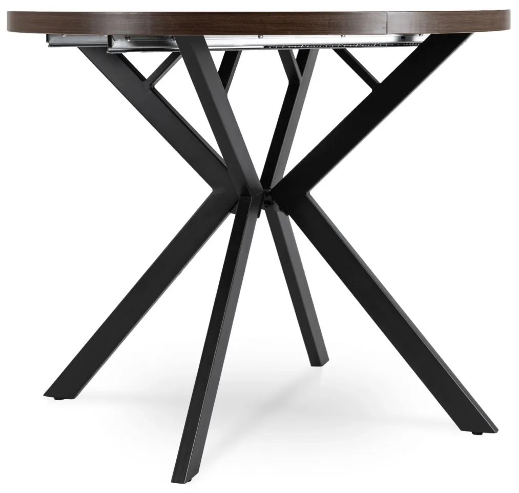 Bővíthető Étkezőasztal Dió/Fekete Színben. LUGO 90-190 cm