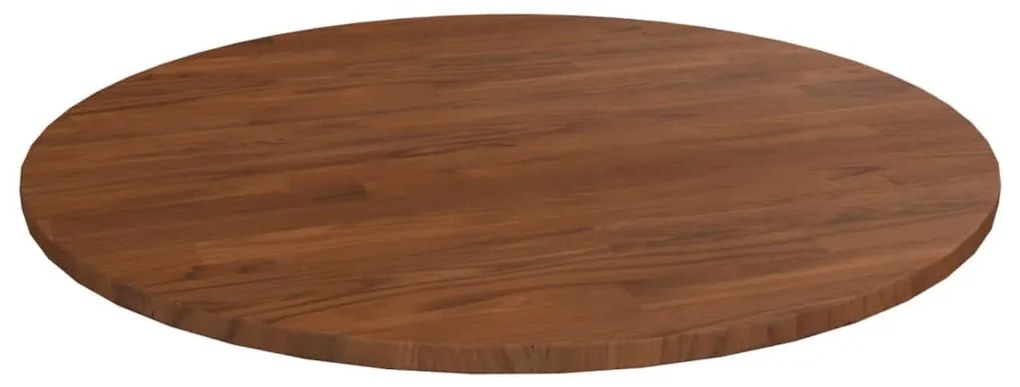sötétbarna kezelt tömör tölgyfa kerek asztallap Ø70x1,5 cm