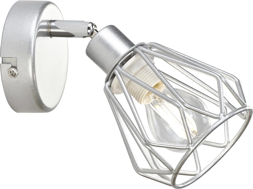 Fali lámpa, ezüst/fém, OKIRA TYP 2