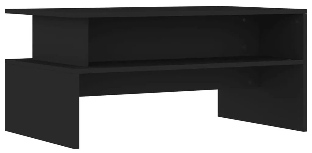 Fekete szerelt fa dohányzóasztal 90 x 55 x 42,5 cm