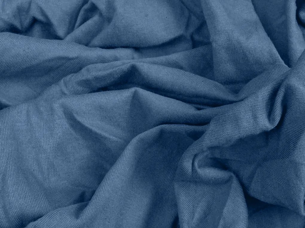 Jersey gumis lepedő lycrával sötétkék 180 x 200 cm