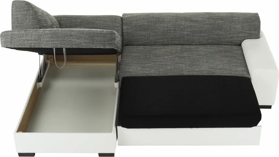 Ülőgarnitúra, fehér/szürke melír, balos, MINERVA