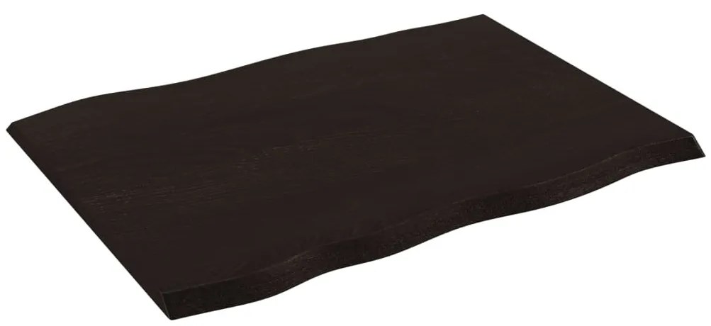 sötétbarna kezelt tömör tölgyfa asztallap 80 x 60 x 2 cm