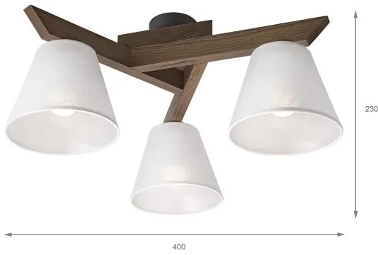 Brilagi - LED mennyezeti lámpa ANTHONY 3xE14/40W/230V diófa/fehér