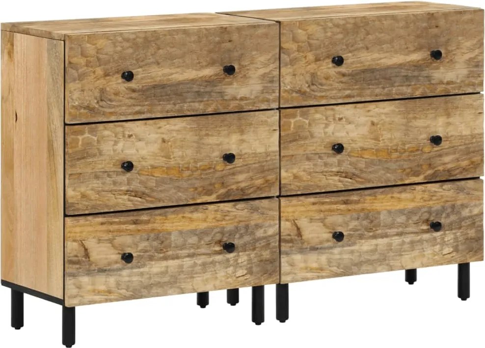 vidaXL 2 db tömör mangófa tálalószekrény 60 x 33 x 75 cm