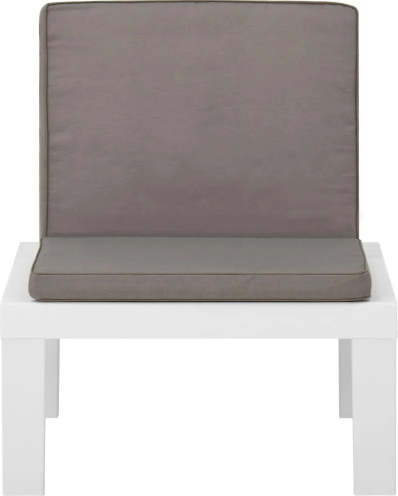 vidaXL fehér műanyag kerti pihenőszék párnával