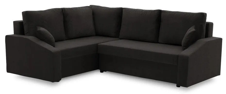 Grande Plus sarokkanapé, baloldali, szövet anyag, fekete