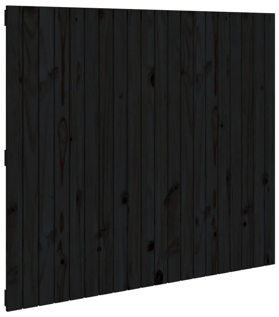 fekete tömör fenyőfa fali fejtámla 127,5 x 3 x 110 cm