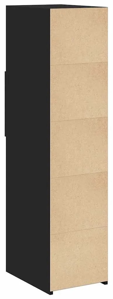 fekete szerelt fa magasszekrény 30 x 42,5 x 124 cm