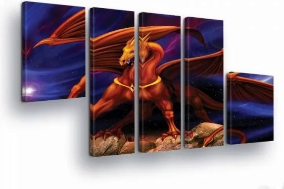 Vászonkép 170x100 Sárkány fantázia epikus misztikus szárnyak kozmosz csillagok erő