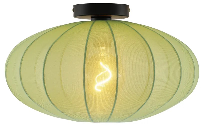 Japandi mennyezeti lámpa zöld színben, szövetbúrával - Bida