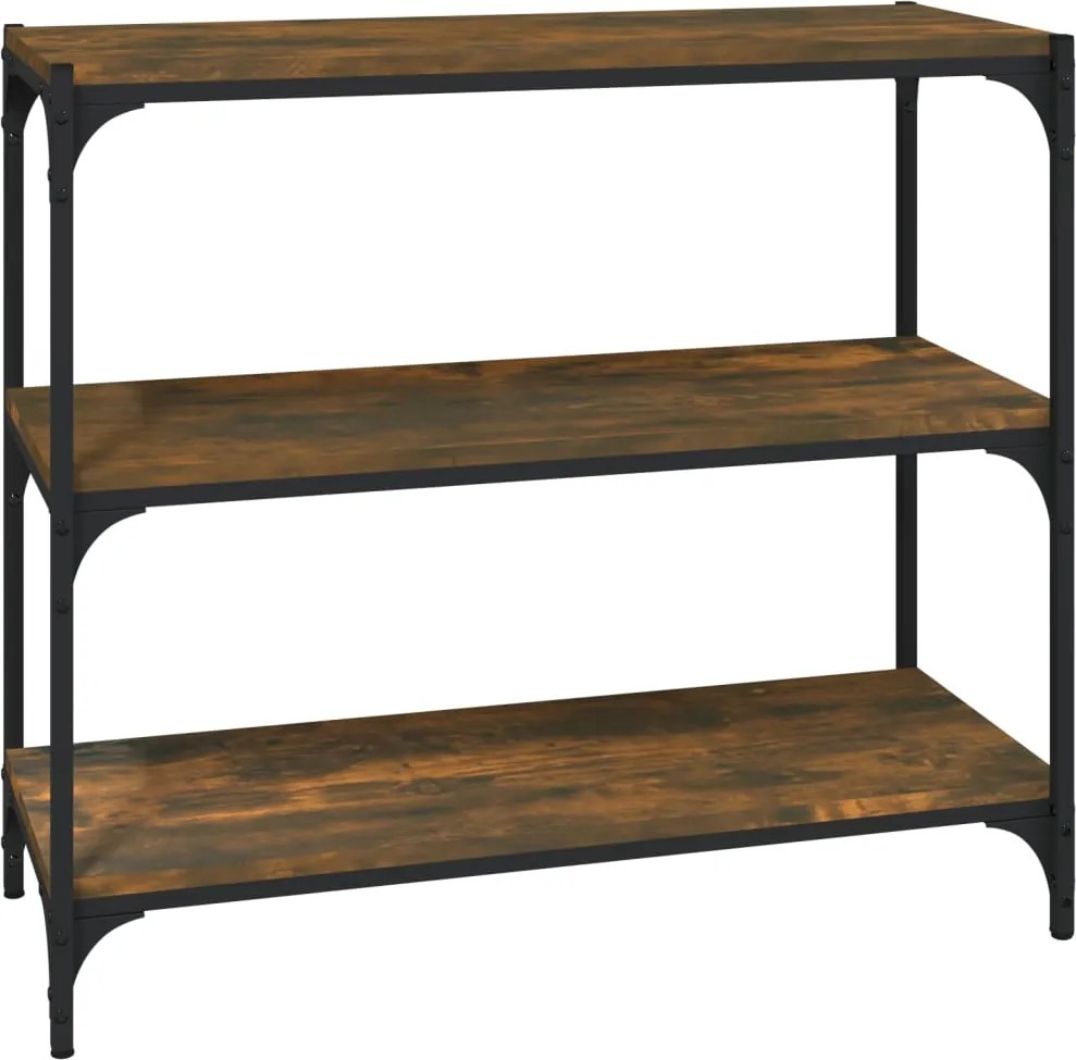 vidaXL füstös tölgy szerelt fa és acél könyvszekrény 80 x 33 x 70,5 cm