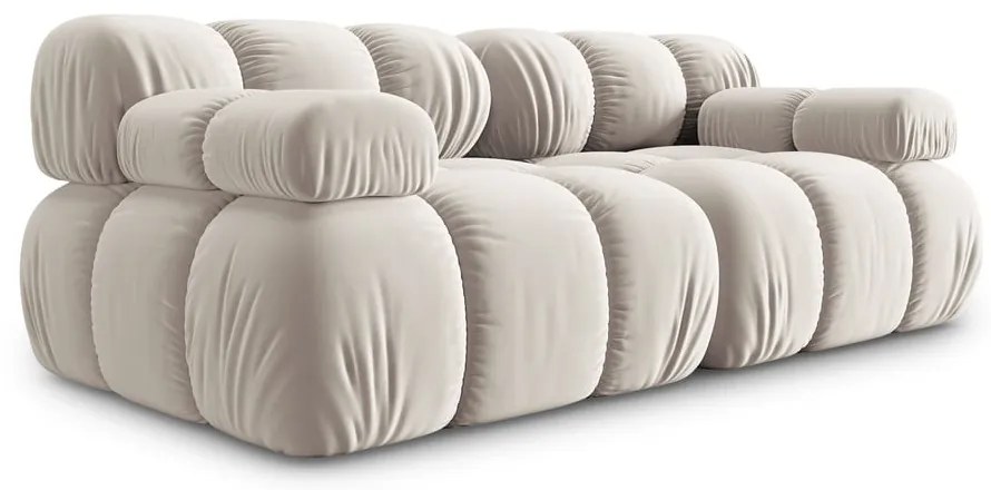 Bézs bársony moduláris kanapé 188 cm Bellis – Micadoni