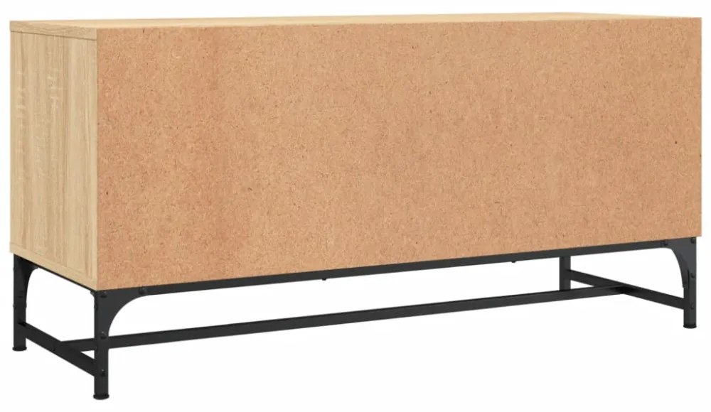 sonoma tölgy színű TV-szekrény üvegajtókkal 102 x 37 x 50 cm