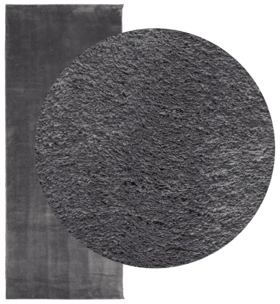 HUARTE antracit rövid szálú puha és mosható szőnyeg 80 x 200 cm