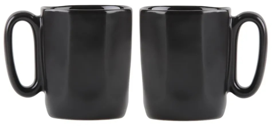 Fekete agyagkerámia eszpresszó bögre szett 2 db-os 80 ml Fuori – Vialli Design