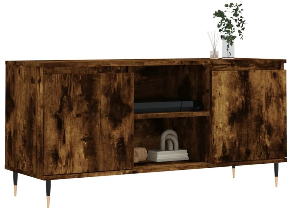 füstös tölgy színű szerelt fa TV-szekrény 104x35x50 cm