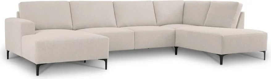 Bézs zsenília sarokkanapé (jobb oldali-U alakú) Fabian – Scandic