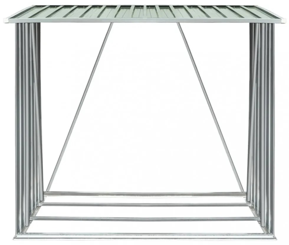 zöld horganyzott acél kerti tűzifatároló 163 x 83 x 154 cm