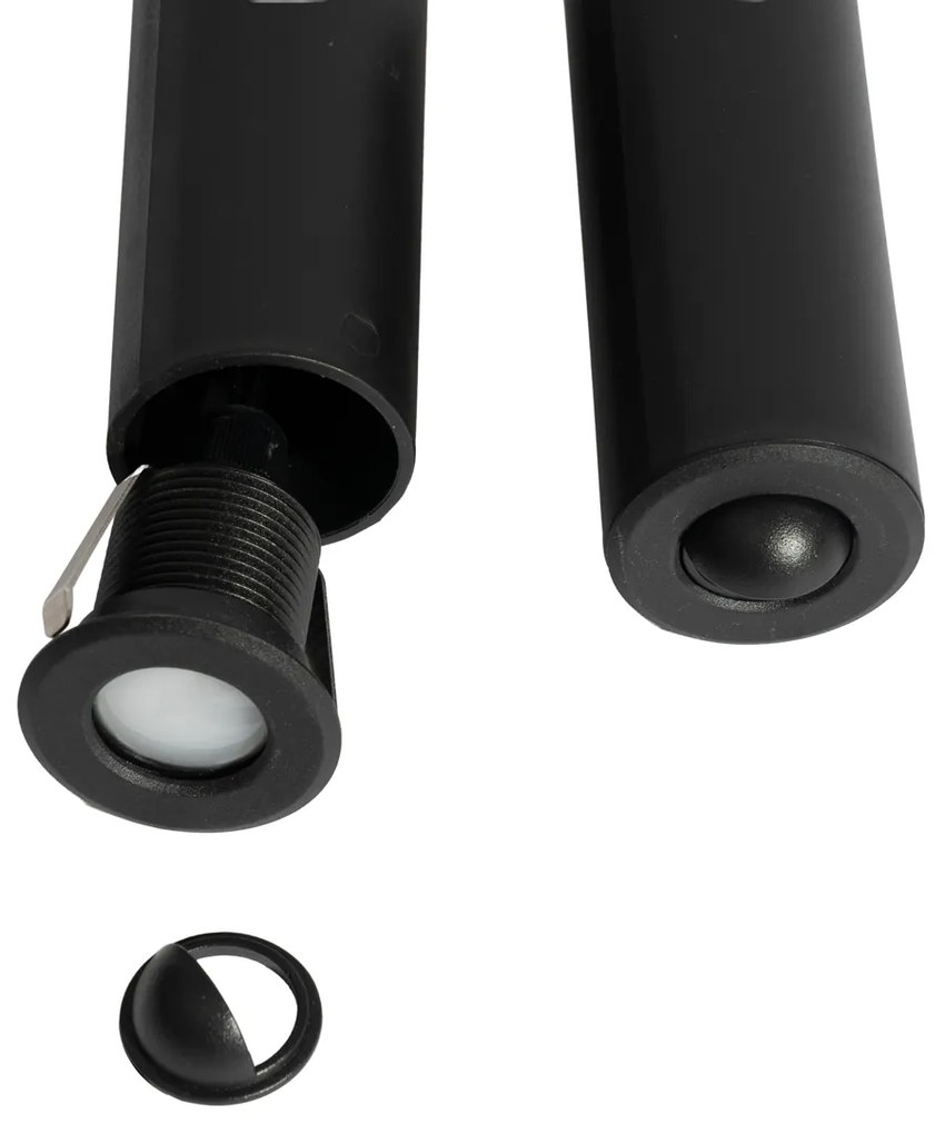 5 darabos modern fekete talajba süllyeszthető spotlámpa LED-del, IP67 - Linsey