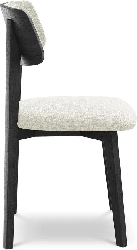 Krémszínű tömörfa étkezőszék Niu – Makamii